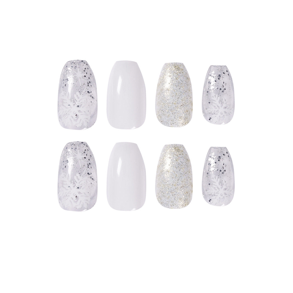 Ice Glitter Short Ballet False Nails – Sparkling Press-On Tips for DIY & Salon Nail Art - HZ Mobile