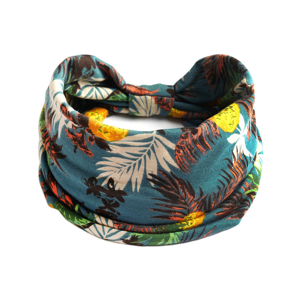 Bohemian Yoga Sports Headband – Cashew Print, Sweat-Absorbent & Non-Slip Elastic Hairband - HZ Mobile