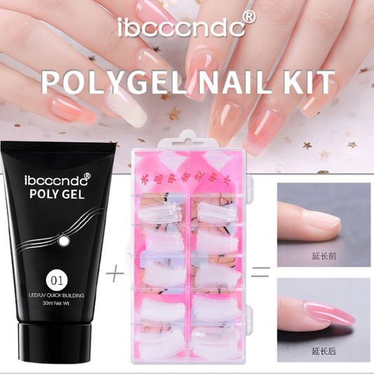 100 Pcs Crystal Transparent False Nails with Solid-State Extension Glue – Easy DIY Nail Extensions - HZ Mobile