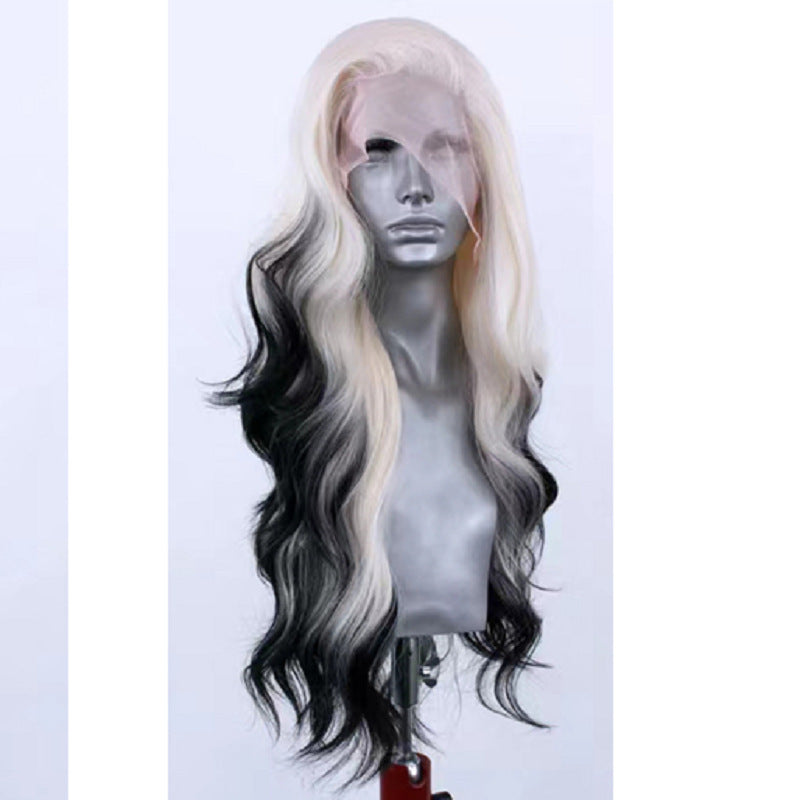 Light Gold Black Gradient Synthetic High Temperature Silk Role-playing Hair - HZ Mobile