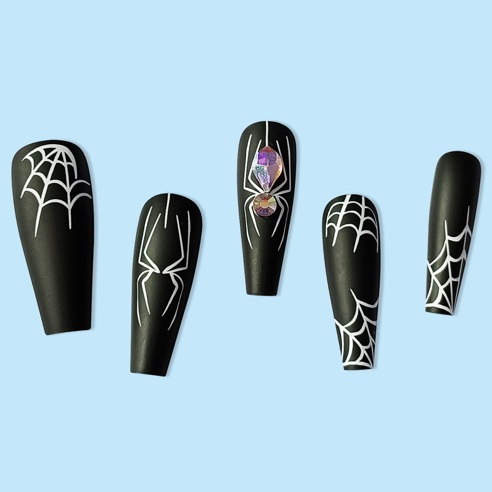 Dark Spider Halloween Fake Nails – Sweet & Cool Press-On Armor Tips for DIY & Party Manicure - HZ Mobile