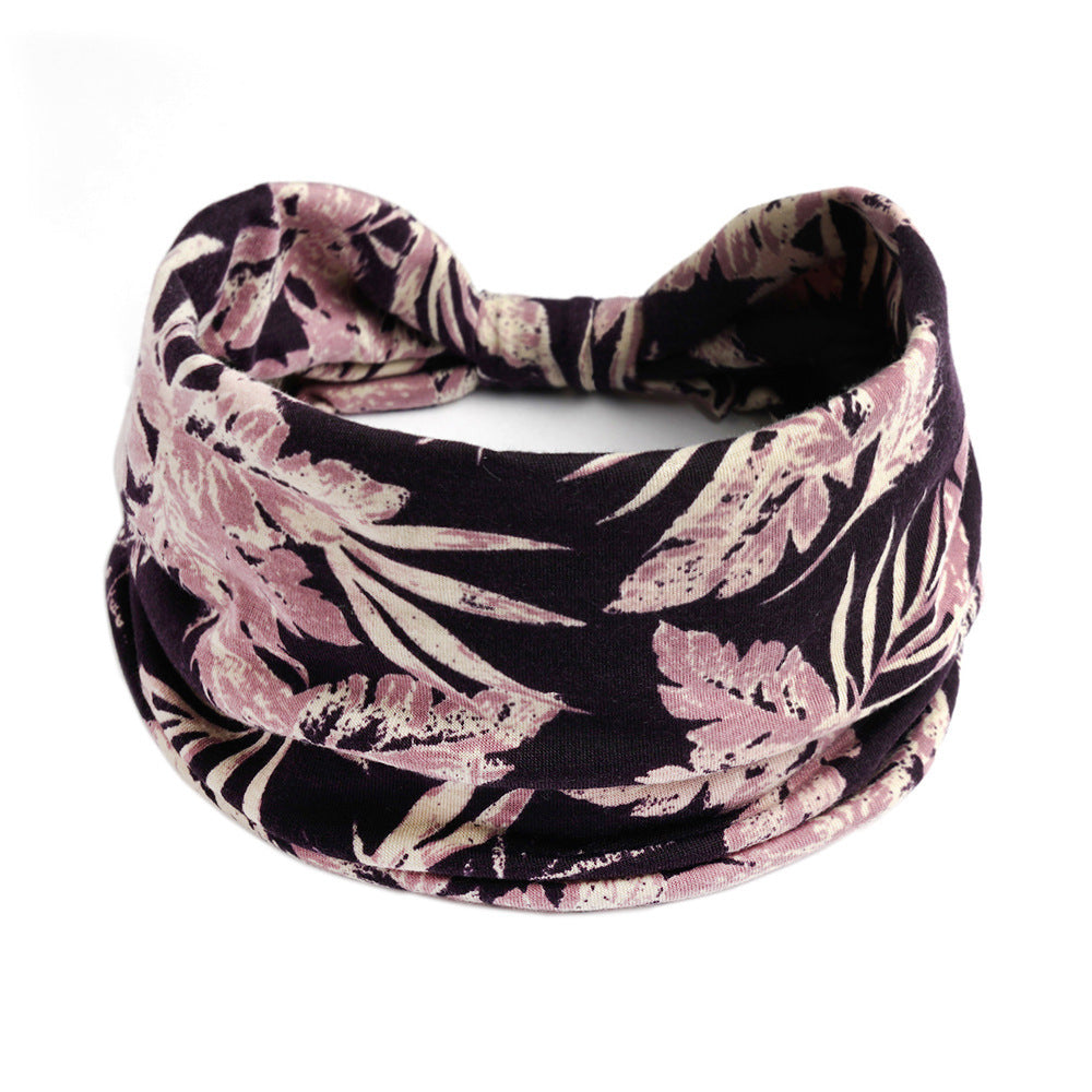 Bohemian Yoga Sports Headband – Cashew Print, Sweat-Absorbent & Non-Slip Elastic Hairband - HZ Mobile