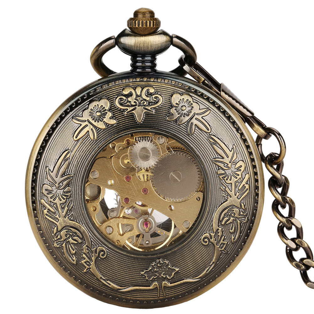 Hollow Pumpkin Ball Flip Mechanical Pocket Watch - HZ Mobile