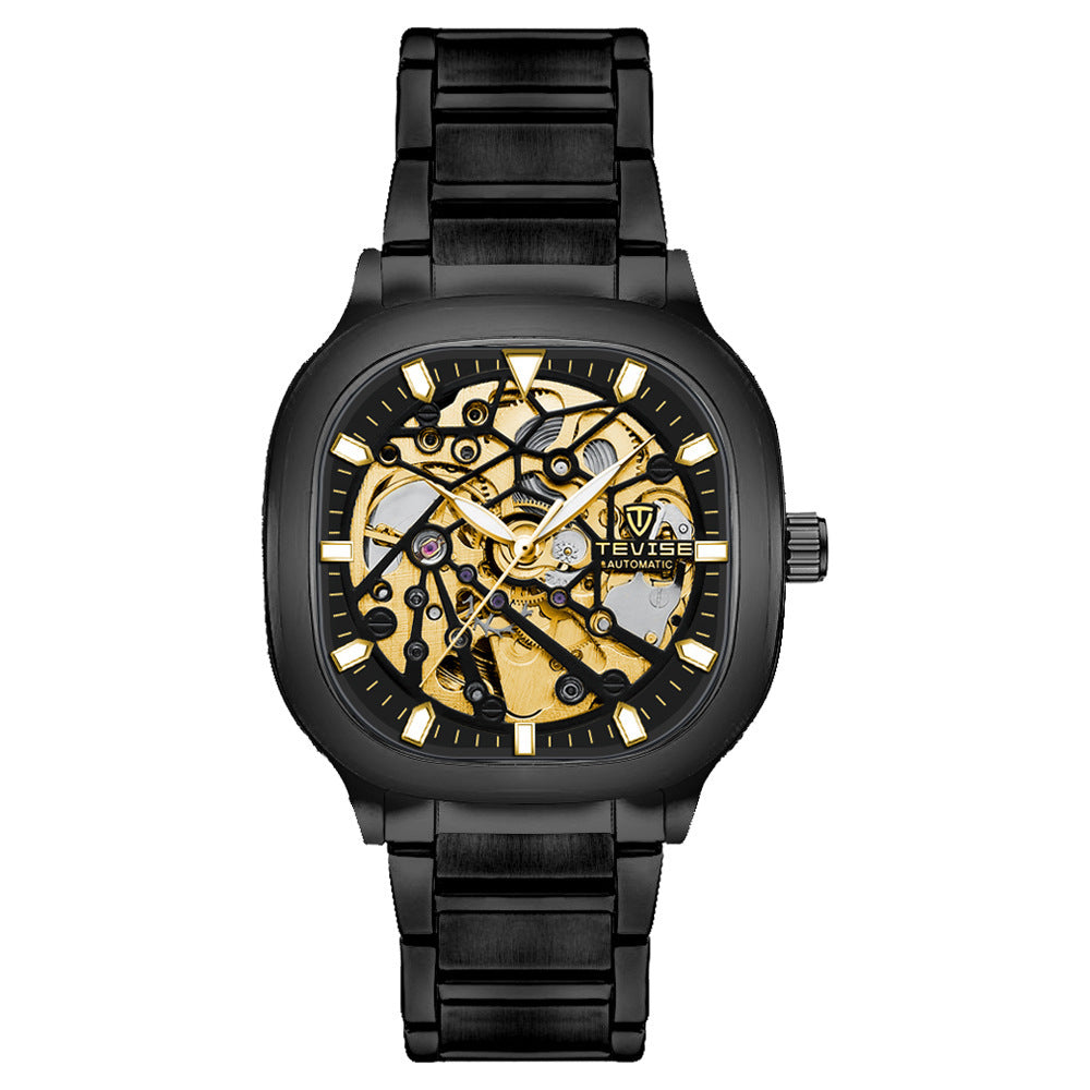 Waterproof Automatic Luminous Square Hollow Men’s Watch – HZ Mobile - HZ Mobile