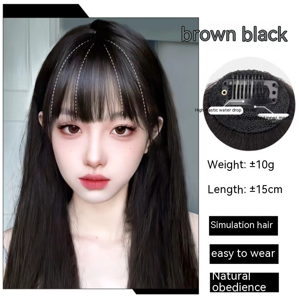 Natural Straight Bangs Hairpiece – Seamless Invisible Clip-In Fringe Wig - HZ Mobile