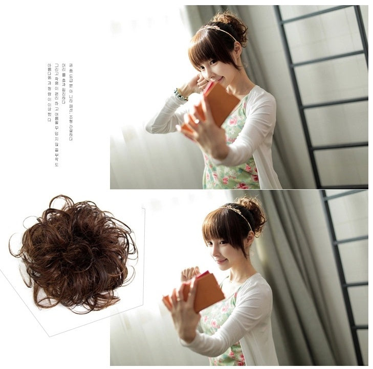 Fluffy Curly Hair Bun with Drawstring – Natural Look Hair Ring & Bun Maker for Women - HZ Mobile