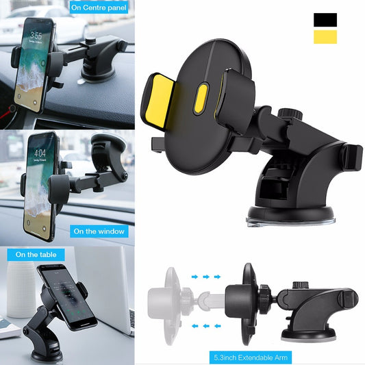 Car Phone Holder Long Rod Telescopic Car Dashboard Suction Cup Type - HZ Mobile