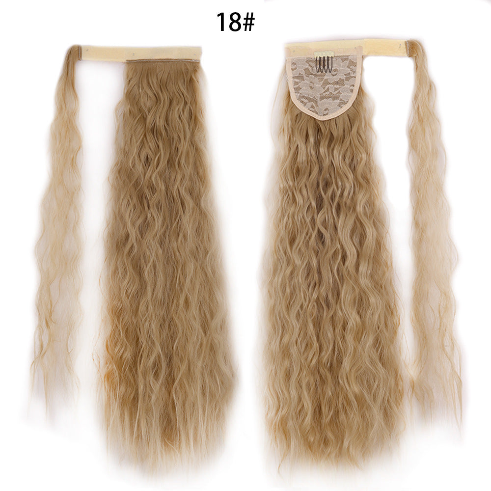 Water Wave Ponytail Wig – Velcro Wrap Synthetic High-Temperature Fiber - HZ Mobile
