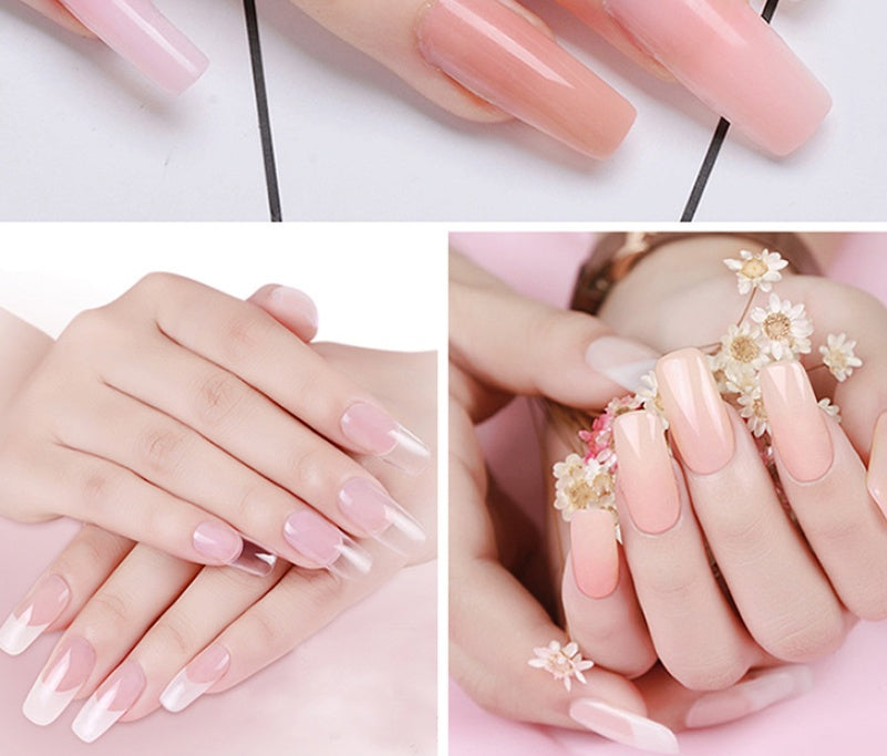 100 Pcs Crystal Transparent False Nails with Solid-State Extension Glue – Easy DIY Nail Extensions - HZ Mobile