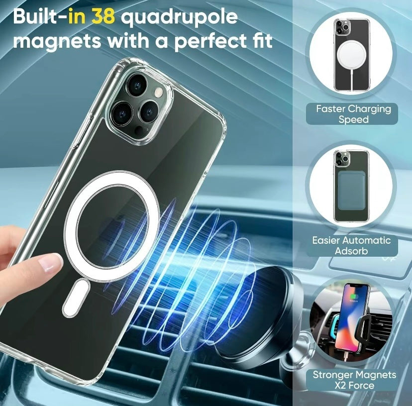 For Phone 15 14 Plus, Pro, Pro Max Case, Compatible With MagSafe, Shockproof Military - Grade Protection, Magnetic Phone Case For Phone 15 14 Plus, Pro, Pro Max, Classic Hybrid Case - HZ Mobile