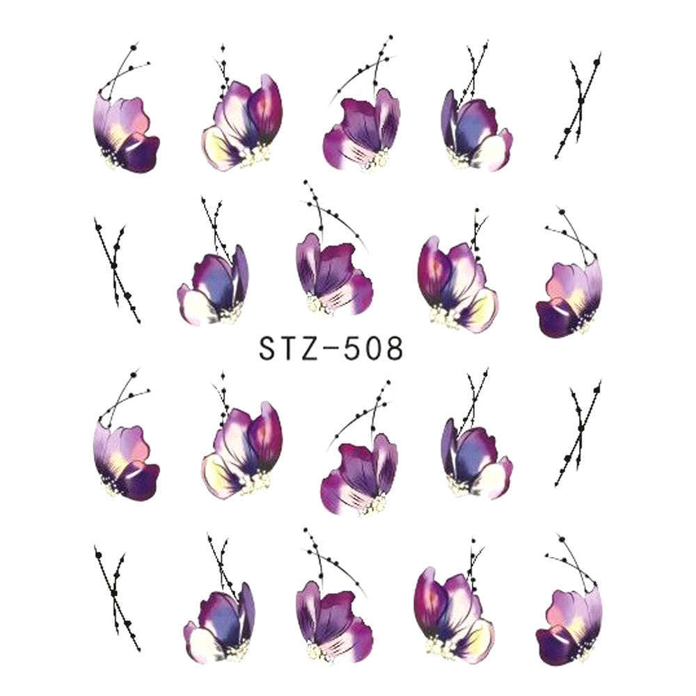 Butterfly & Flower Nail Sticker – 1pc Water Transfer Decal Slider for Nail Art & Manicure Wraps (JISTZ508) - HZ Mobile