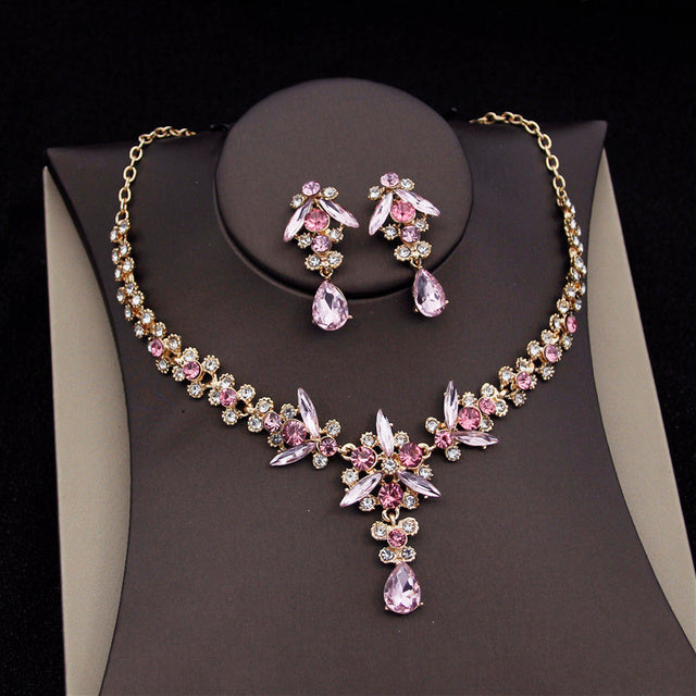 Royal Queen Bridal Jewelry Set – Luxury Wedding Tiara & Earrings Necklace Set for Women - HZ Mobile