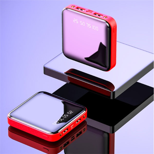 Mini Power Bank 20000 MAh Portable Mirror Digital Display Power Bank - HZ Mobile