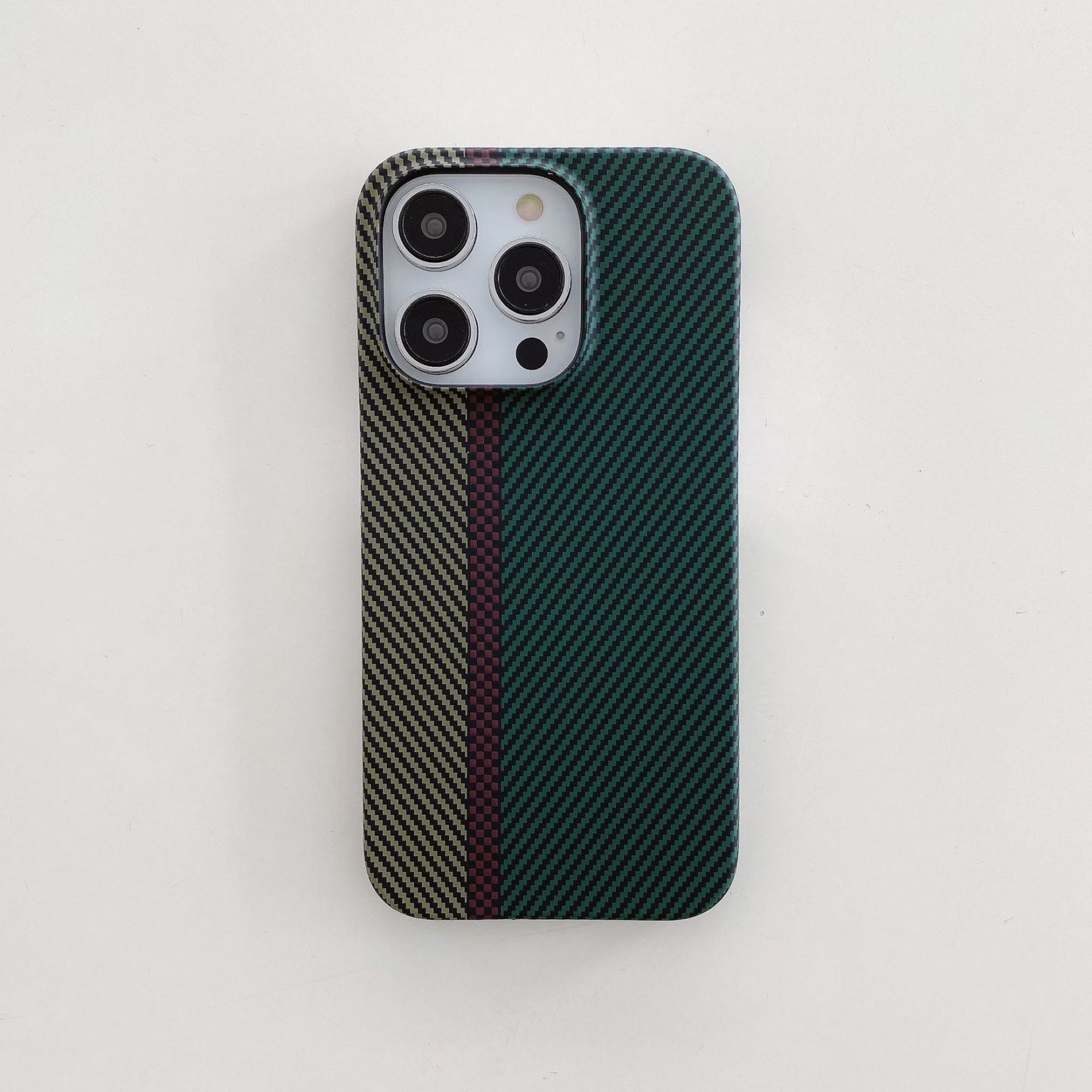 Carbon Fiber Striped iPhone Case – Hard Shell Protective Half Pack Phone Cover - HZ Mobile