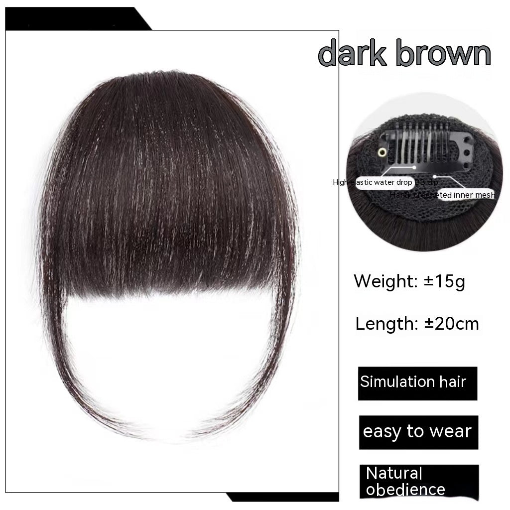 Natural Straight Bangs Hairpiece – Seamless Invisible Clip-In Fringe Wig - HZ Mobile