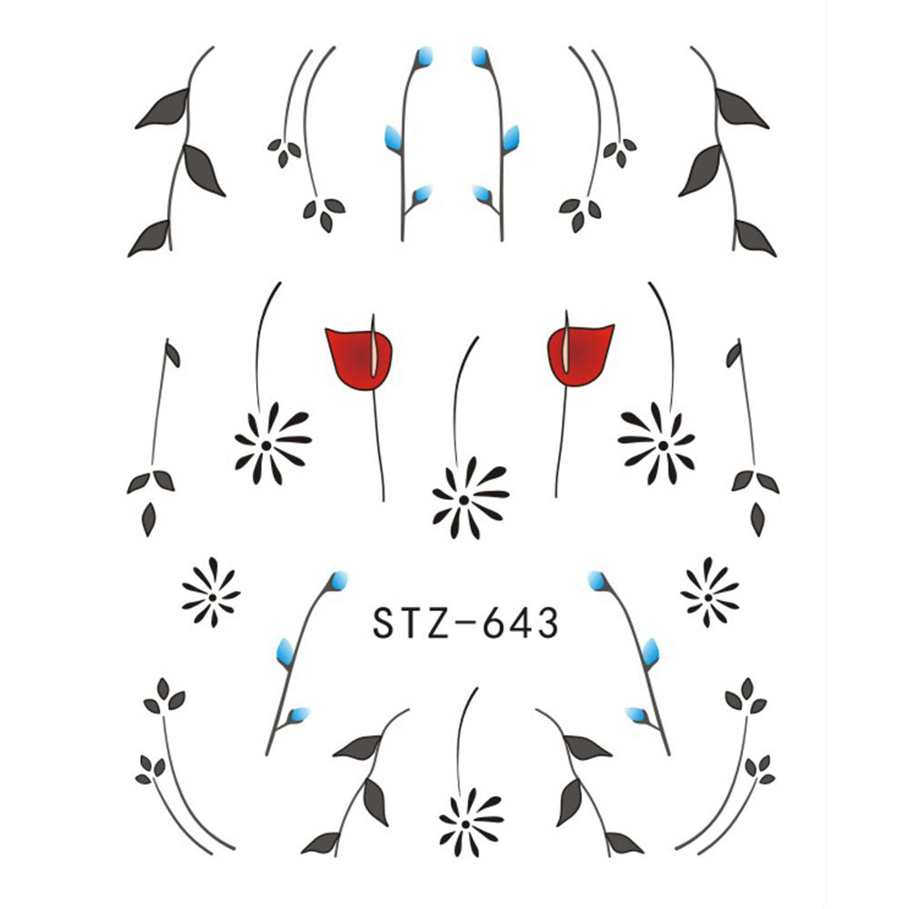 Butterfly & Flower Nail Sticker – 1pc Water Transfer Decal Slider for Nail Art & Manicure Wraps (JISTZ508) - HZ Mobile