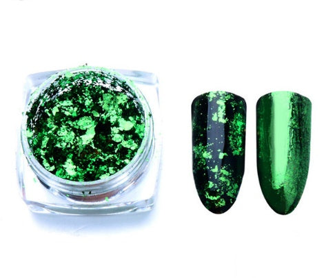 Aluminio Nail Flakes – Irregular Mirror Magic Glitter Pigment in Gold, Silver & Red for Nail Art Decoration - HZ Mobile