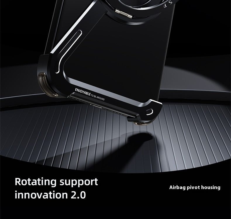Suitable For IPhone17promax Metal Frame Phone Case With Magnetic Bracket - HZ Mobile