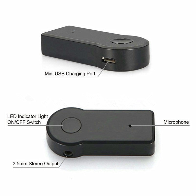 Handfree Car Bluetooth Music Receiver Universal 3.5mm Streaming A2DP Wireless Auto AUX Audio Adapter With Mic For Phone MP3 - HZ Mobile