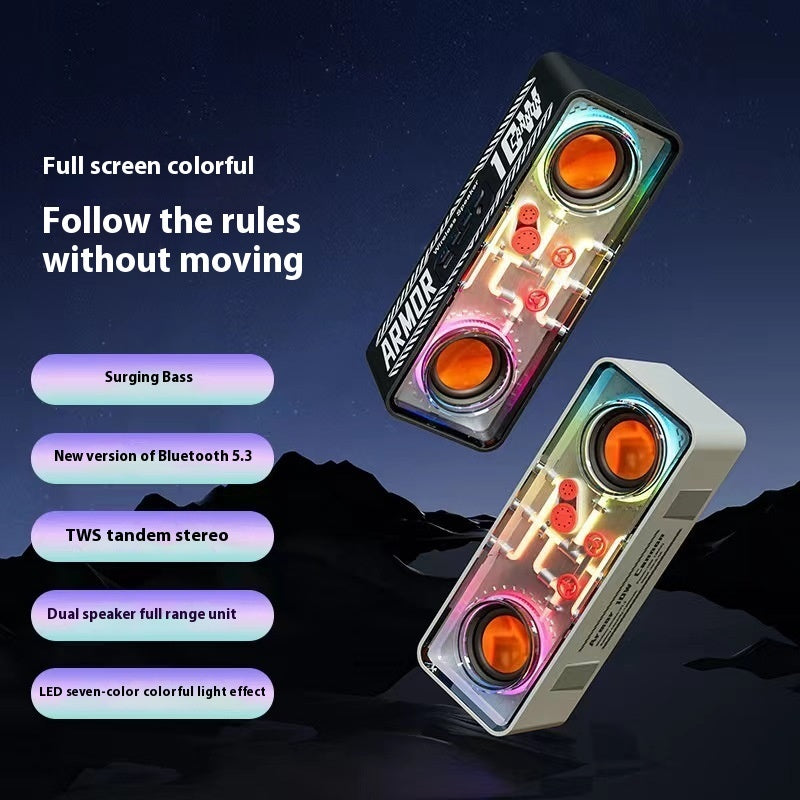 Double Speaker Transparent Mech Wireless Bluetooth Speaker - HZ Mobile