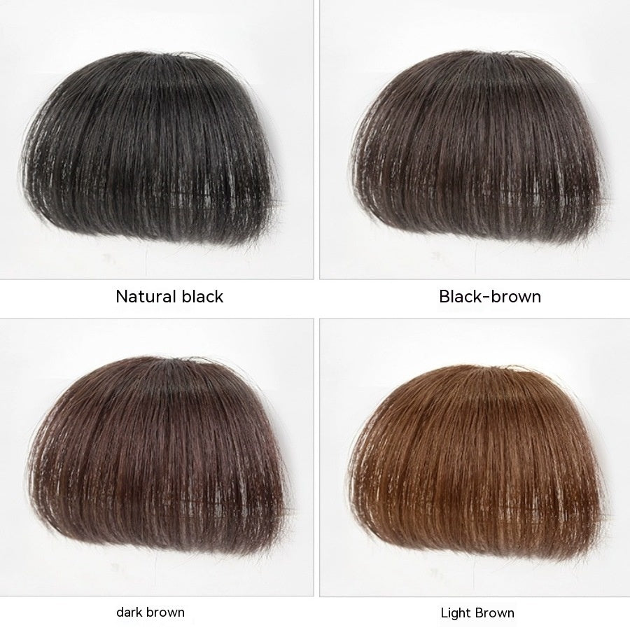 Natural Straight Bangs Hairpiece – Seamless Invisible Clip-In Fringe Wig - HZ Mobile