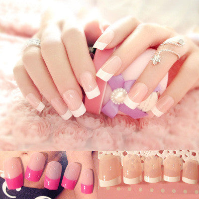 Finished French Long Fake Nails – Ready-to-Wear Press-On Tips for DIY & Salon Manicure - HZ Mobile