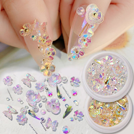Flower & Butterfly Nail Art – Colorful Stickers and Decorations for DIY & Salon Manicure - HZ Mobile
