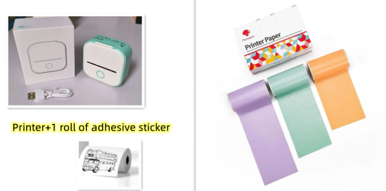 Portable Mini Thermal Label Printer Home Photo Printer Student Wrong Question Printer Bluetooth-compatible Mini Label Printer Price Tag - HZ Mobile