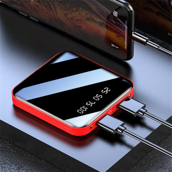 Mini Power Bank 20000 MAh Portable Mirror Digital Display Power Bank - HZ Mobile
