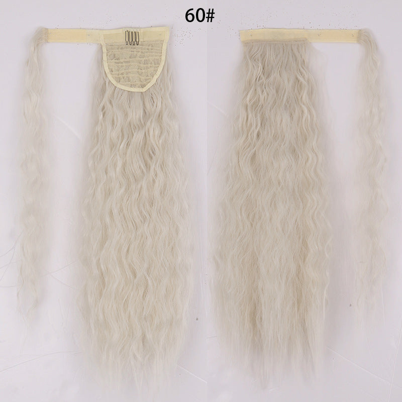 Water Wave Ponytail Wig – Velcro Wrap Synthetic High-Temperature Fiber - HZ Mobile
