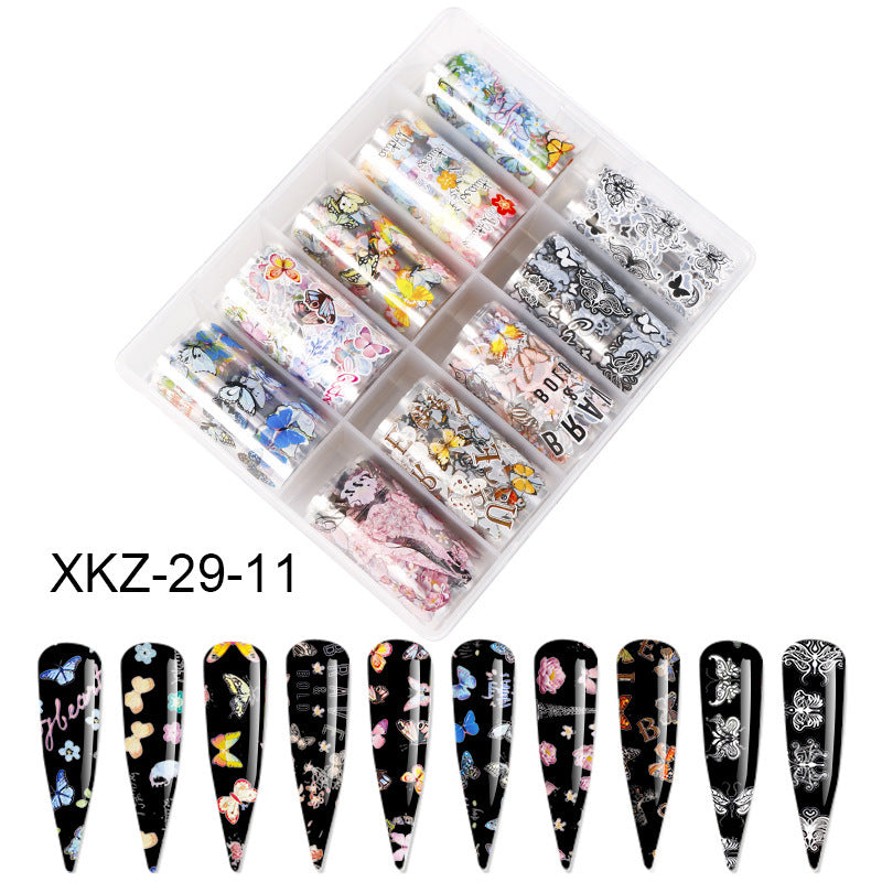 Butterfly & Star Nail Transfer Paper – Laser Foil Stickers for DIY European & American Nail Art - HZ Mobile