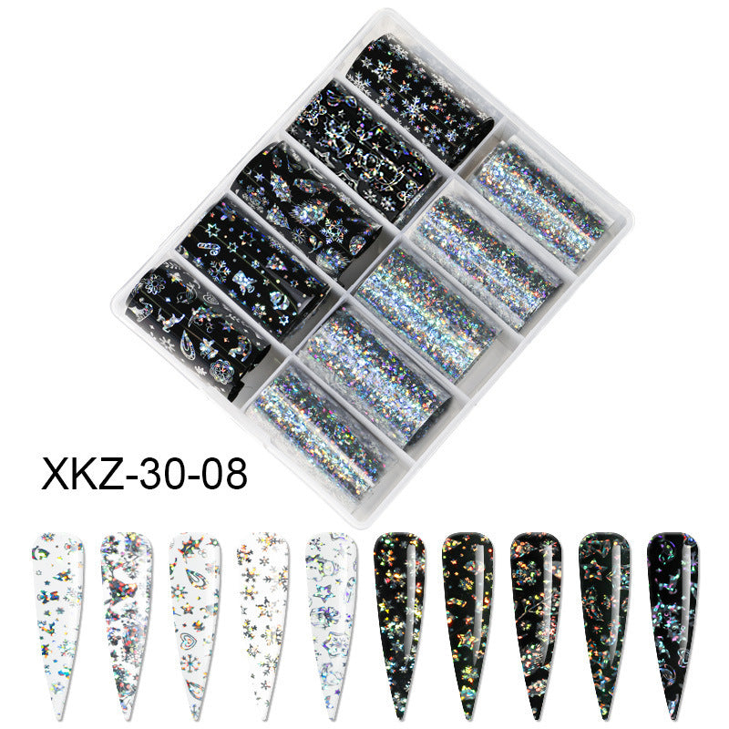 Butterfly & Star Nail Transfer Paper – Laser Foil Stickers for DIY European & American Nail Art - HZ Mobile
