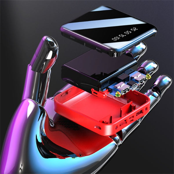 Mini Power Bank 20000 MAh Portable Mirror Digital Display Power Bank - HZ Mobile