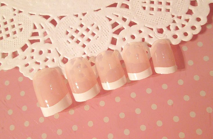 Finished French Long Fake Nails – Ready-to-Wear Press-On Tips for DIY & Salon Manicure - HZ Mobile