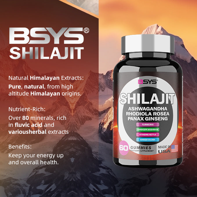 BSYS 8-in-1 Shilajit Gummies – 60 Count Energy, Vitality & Wellness Supplement - HZ Mobile