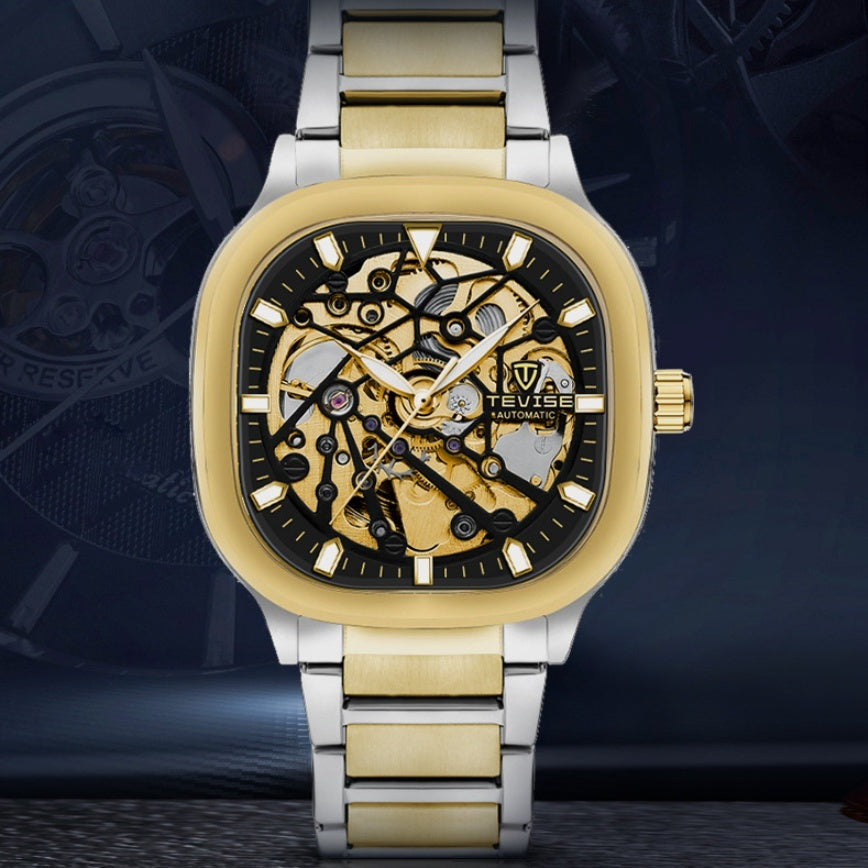 Waterproof Automatic Luminous Square Hollow Men’s Watch – HZ Mobile - HZ Mobile