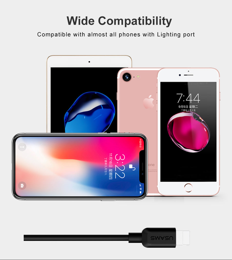 Compatible WithUSB Cable For  Charger X 8 7 6 6s Plus 5 5s SE,2A 1M Mobile USB Data Cable For  Cable For Lightning Cable - HZ Mobile