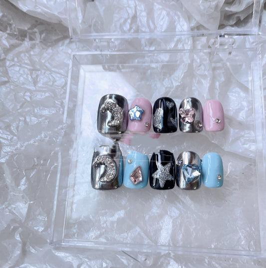 Star Girl Nail Patches – Trendy Wearable Press-On Fake Nails for DIY & Salon Manicure - HZ Mobile