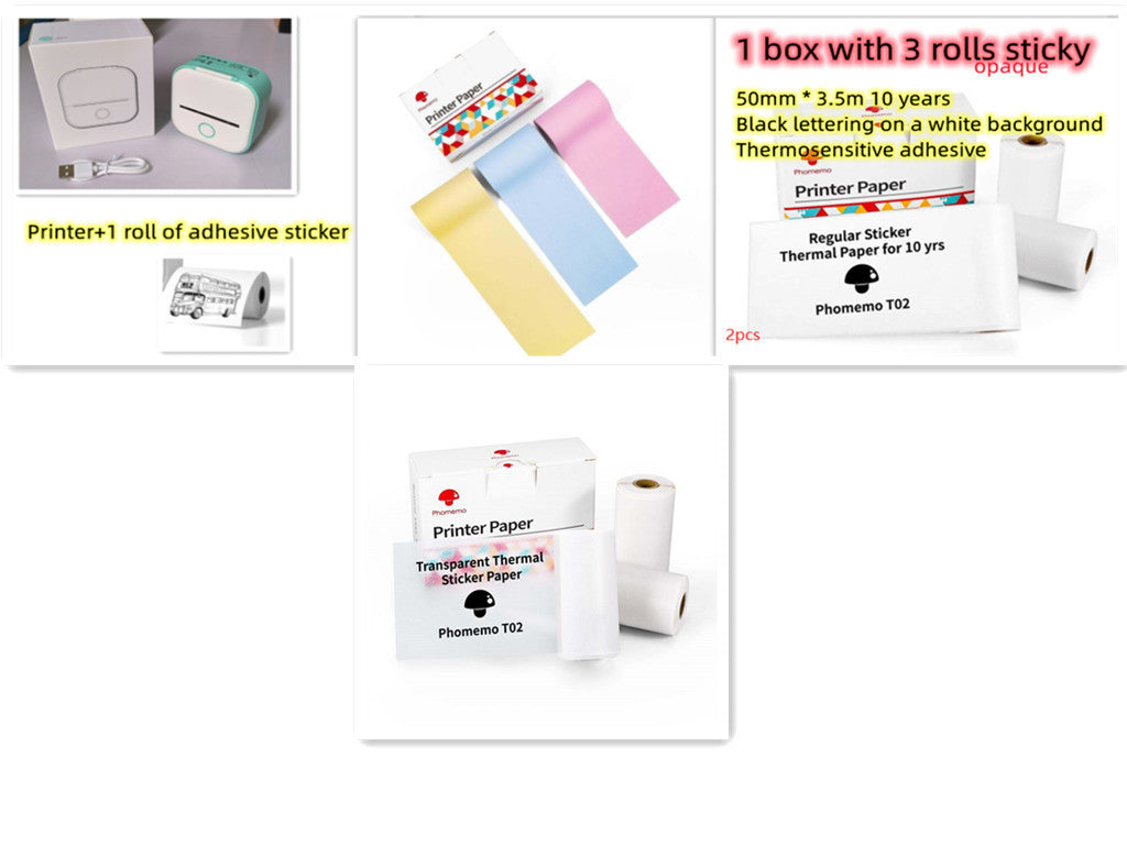 Portable Mini Thermal Label Printer Home Photo Printer Student Wrong Question Printer Bluetooth-compatible Mini Label Printer Price Tag - HZ Mobile