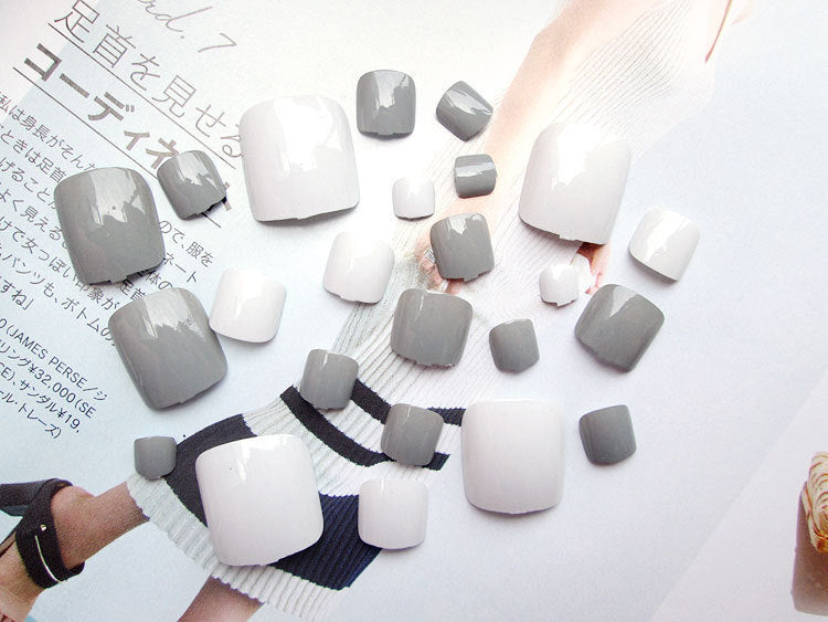 24 Pcs Professional Artificial Acrylic Toe Nails – Full Cover Press-On Toe Nail Patches - HZ Mobile