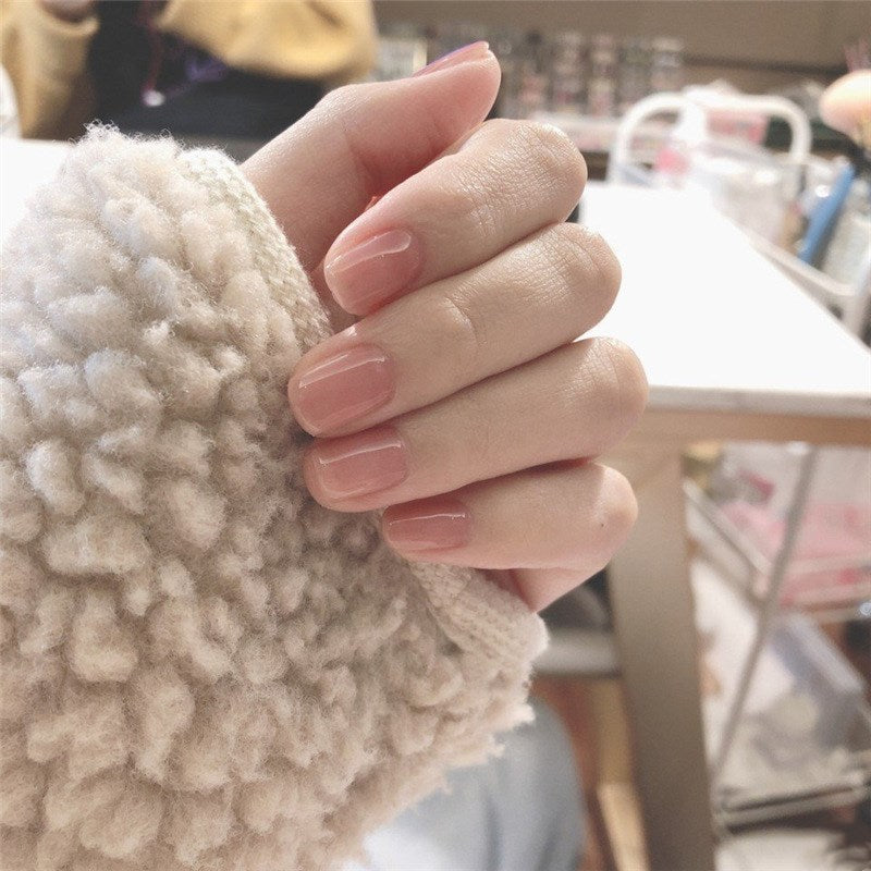Jelly Powder False Nails – Soft Translucent Press-On Tips for DIY & Salon Manicure - HZ Mobile