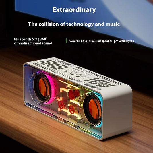 Double Speaker Transparent Mech Wireless Bluetooth Speaker - HZ Mobile