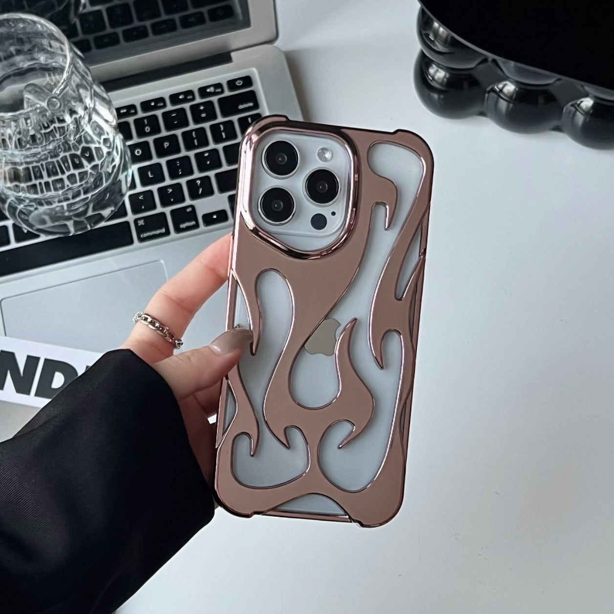 Electroplating Hollow Heat Dissipation Phone Case Flame Pattern High-grade Soft Shell - HZ Mobile