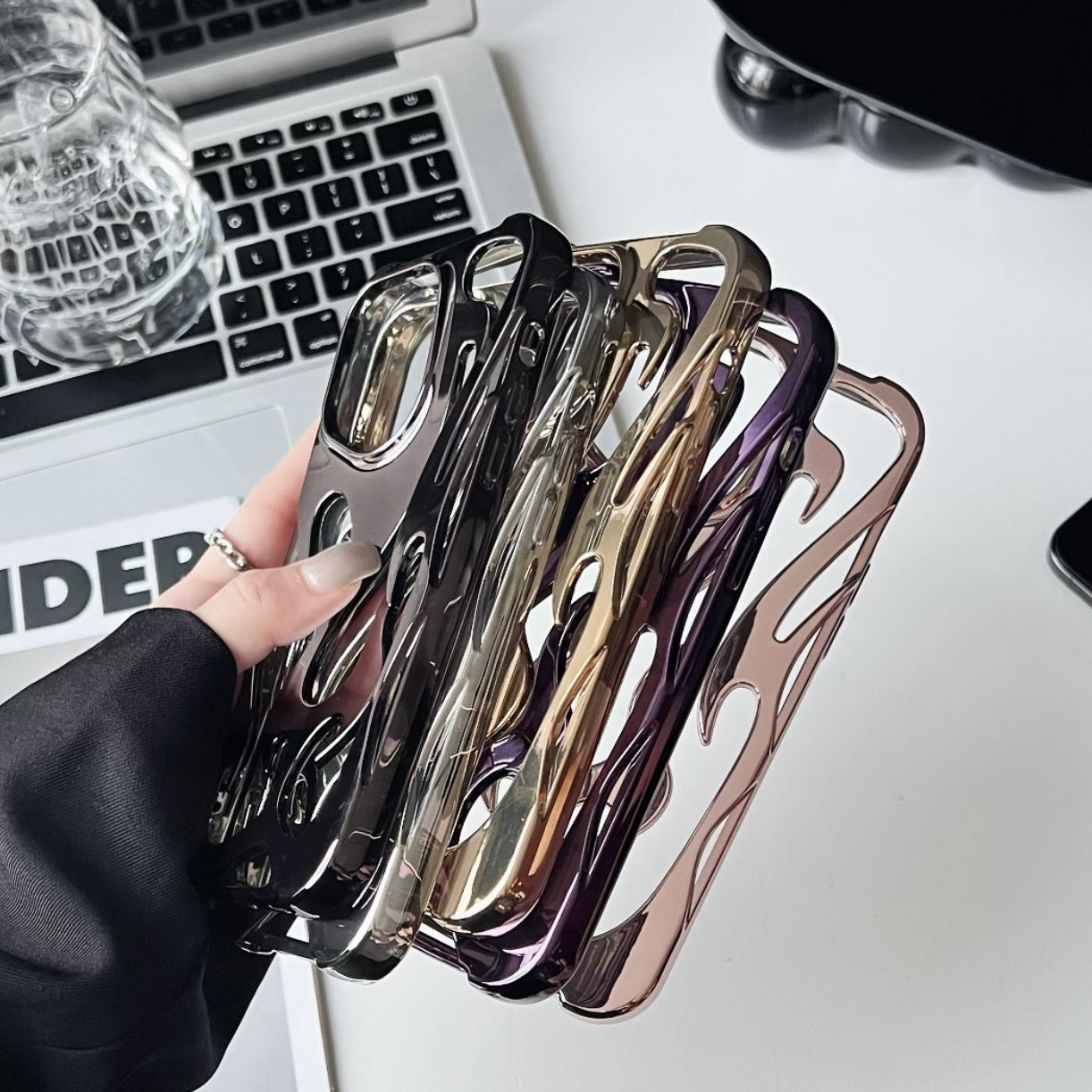 Electroplating Hollow Heat Dissipation Phone Case Flame Pattern High-grade Soft Shell - HZ Mobile