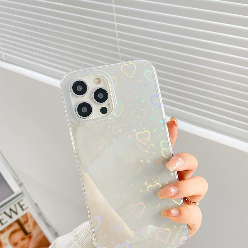 Laser Colorful Love For Double-sided Coated Silicone Phone Case - HZ Mobile