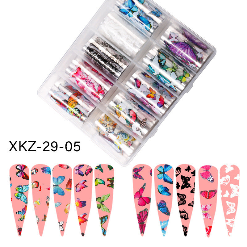 Butterfly & Star Nail Transfer Paper – Laser Foil Stickers for DIY European & American Nail Art - HZ Mobile