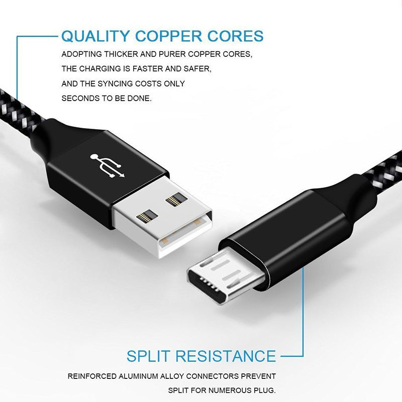 Braided Data Cable,Charger Cable, Fast Charging - HZ Mobile