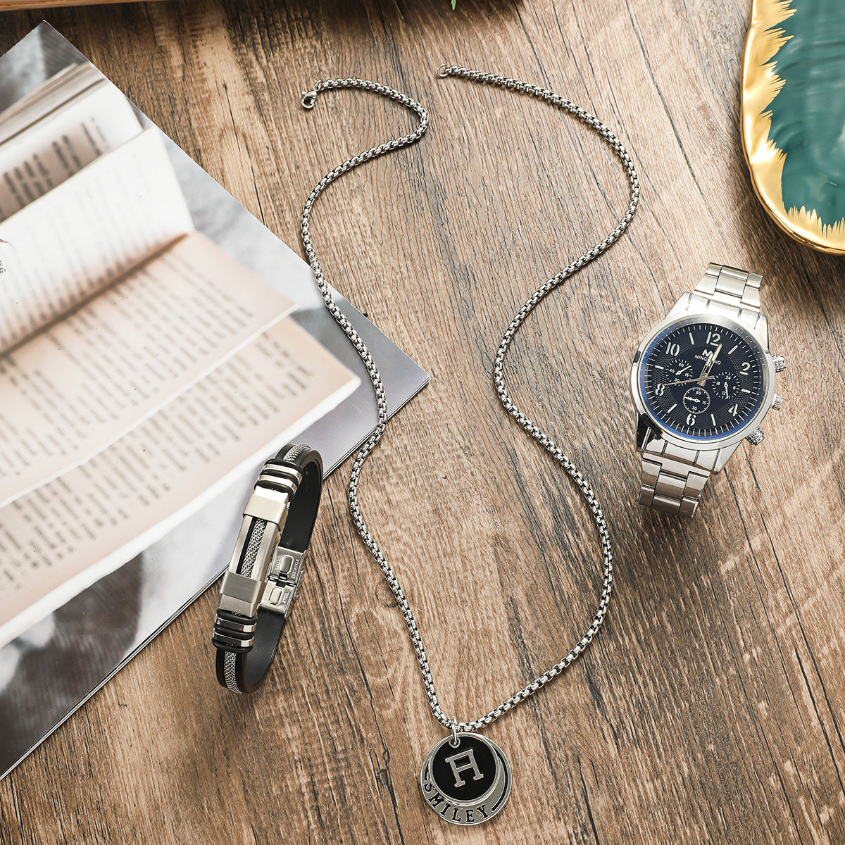 Men’s Business Gift Watch Set – Holiday & Birthday Bracelet & Necklace – HZ Mobile - HZ Mobile