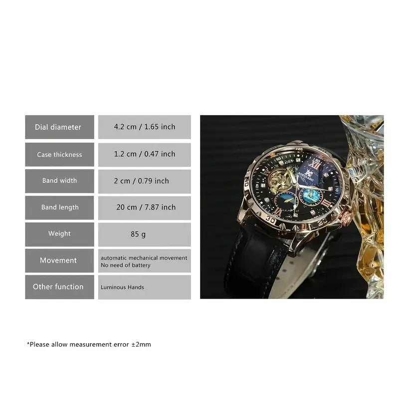 Large Dial Hollow Automatic Mechanical Watch for Men – HZ Mobile - HZ Mobile