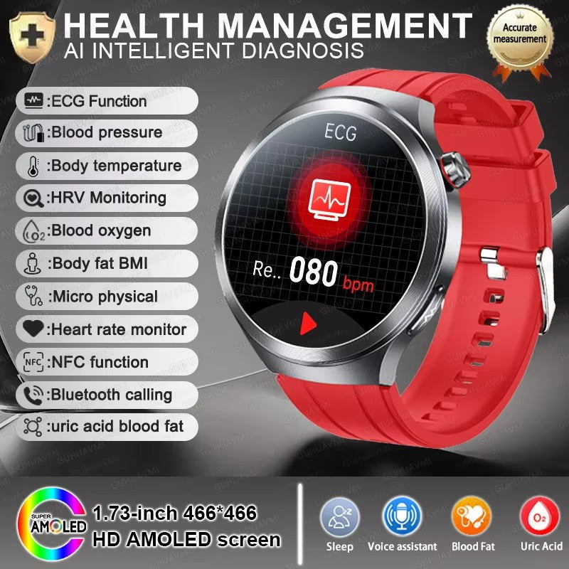 2025 Xiaomi Health Tracker Smartwatch — ECG + PPG, Uric Acid & Blood Lipids Monitoring, Body Analysis & Blood Pressure - HZ Mobile